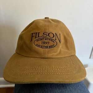 Filson Tan Logo Hat made in USA